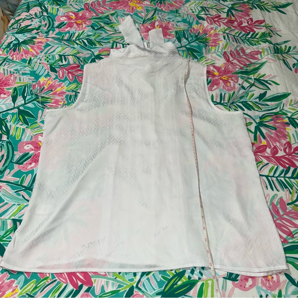 Calvin Klein NWT! White Sleeveless Tie-Front Blouse Size XL - Picture 17 of 17